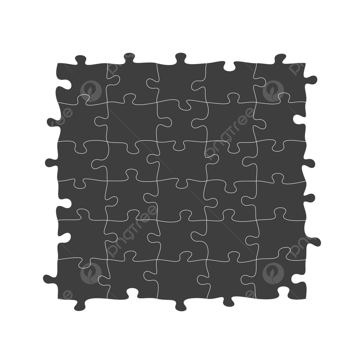 Vector Illustration Of Jigsaw Puzzle Blank Template With 30 Interlocking Pieces Vector Template Download On Pngtree