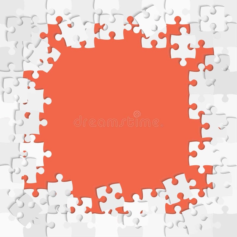 Vector Jigsaw Puzzle Grey Pieces Frame Banner Stock Vector Illustration Of Pattern Education 141053645