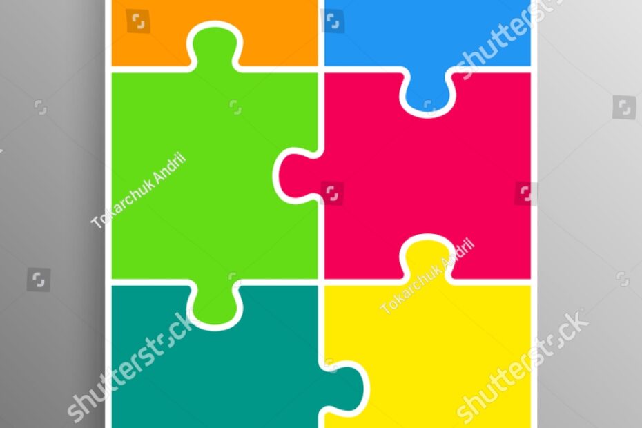 Vector Jigsaw Puzzle Poster Template Hanging Stock Vector Royalty Free 1121459264 Shutterstock