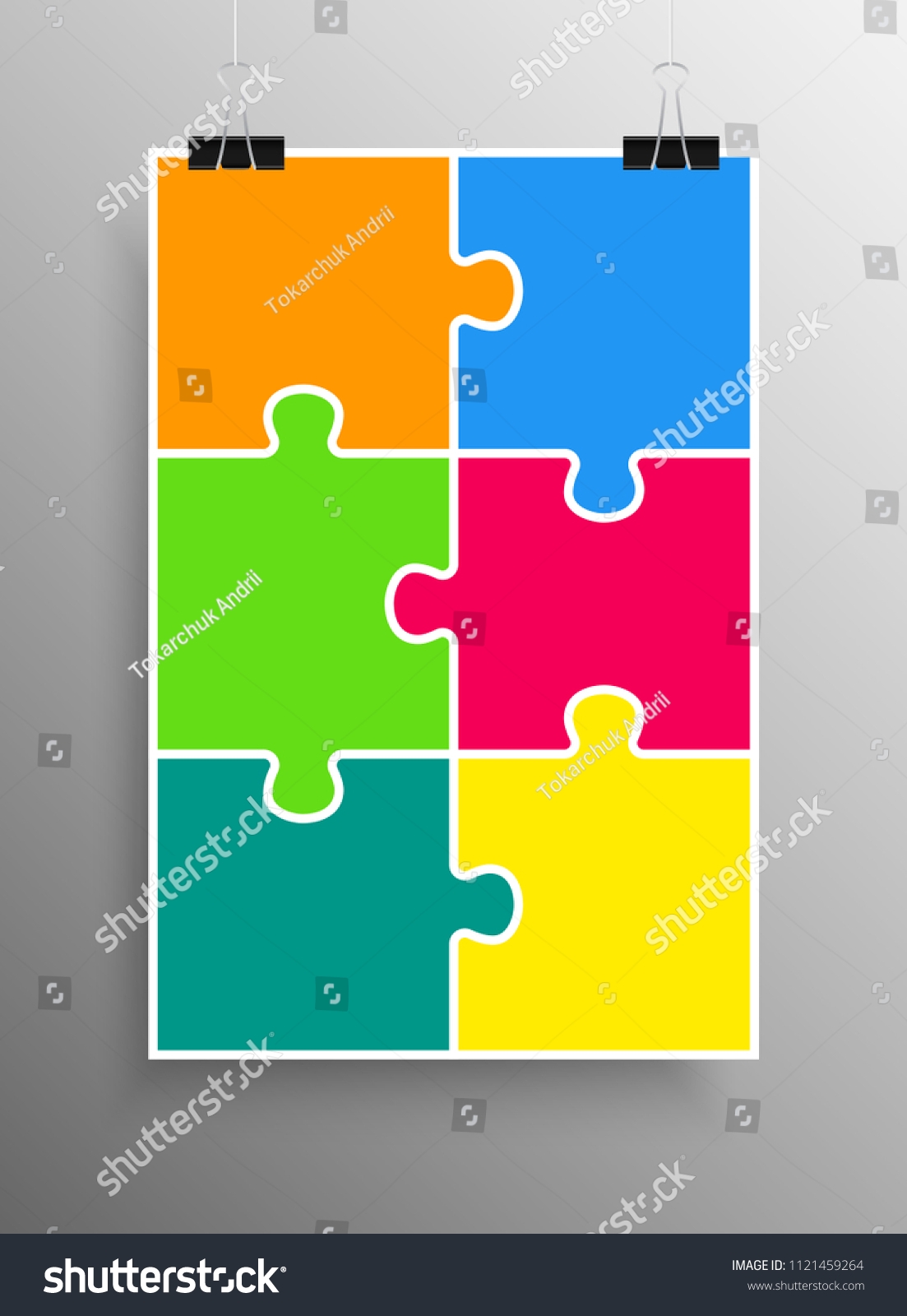 Vector Jigsaw Puzzle Poster Template Hanging Stock Vector Royalty Free 1121459264 Shutterstock
