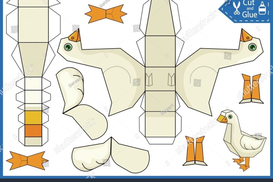 Vektor Stok Kids Paper Craft Activity Page Template Tanpa Royalti 2309746719 Shutterstock