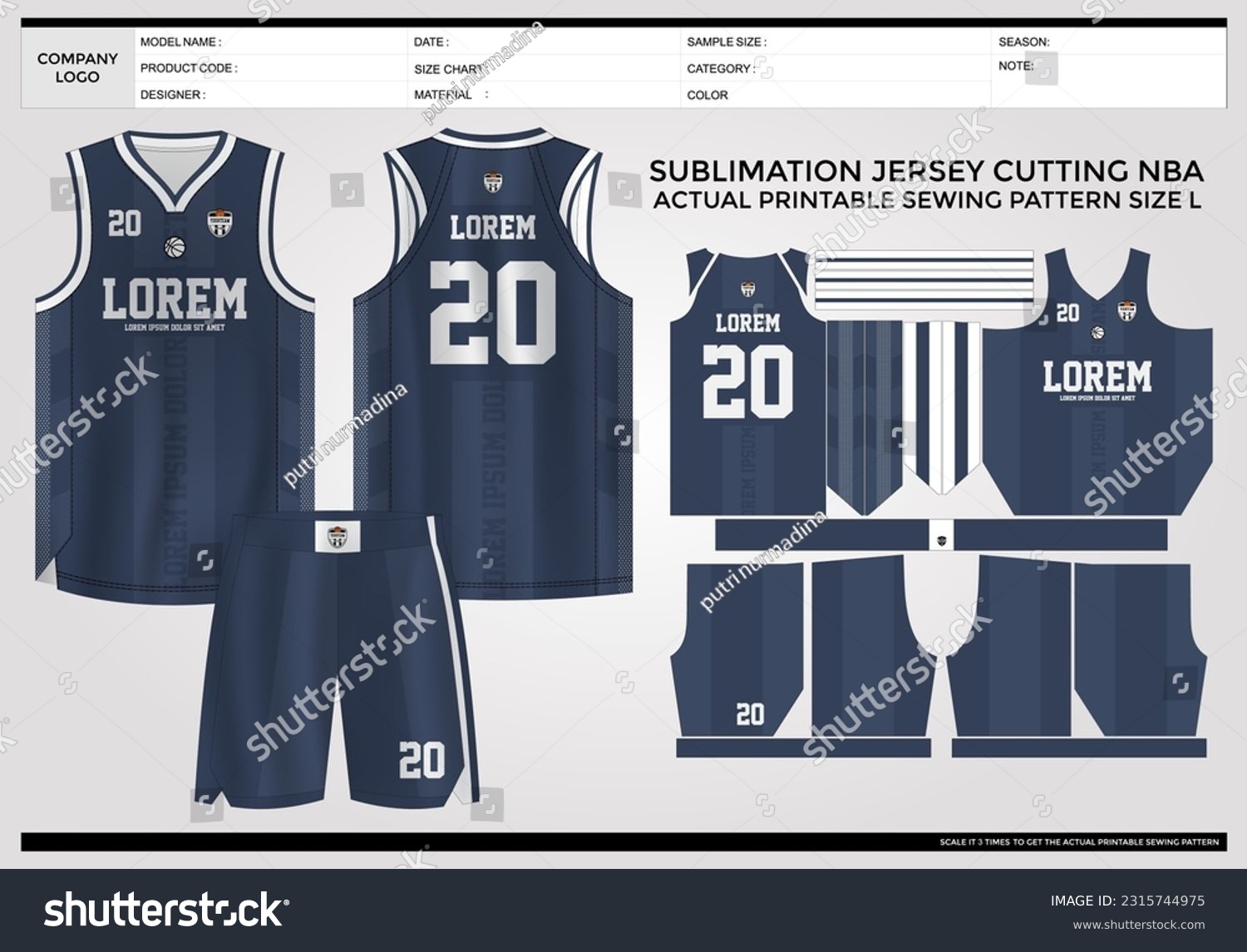 Vektor Stok Simple Elegant Basketball Jersey Template Technical Tanpa Royalti 2315744975 Shutterstock