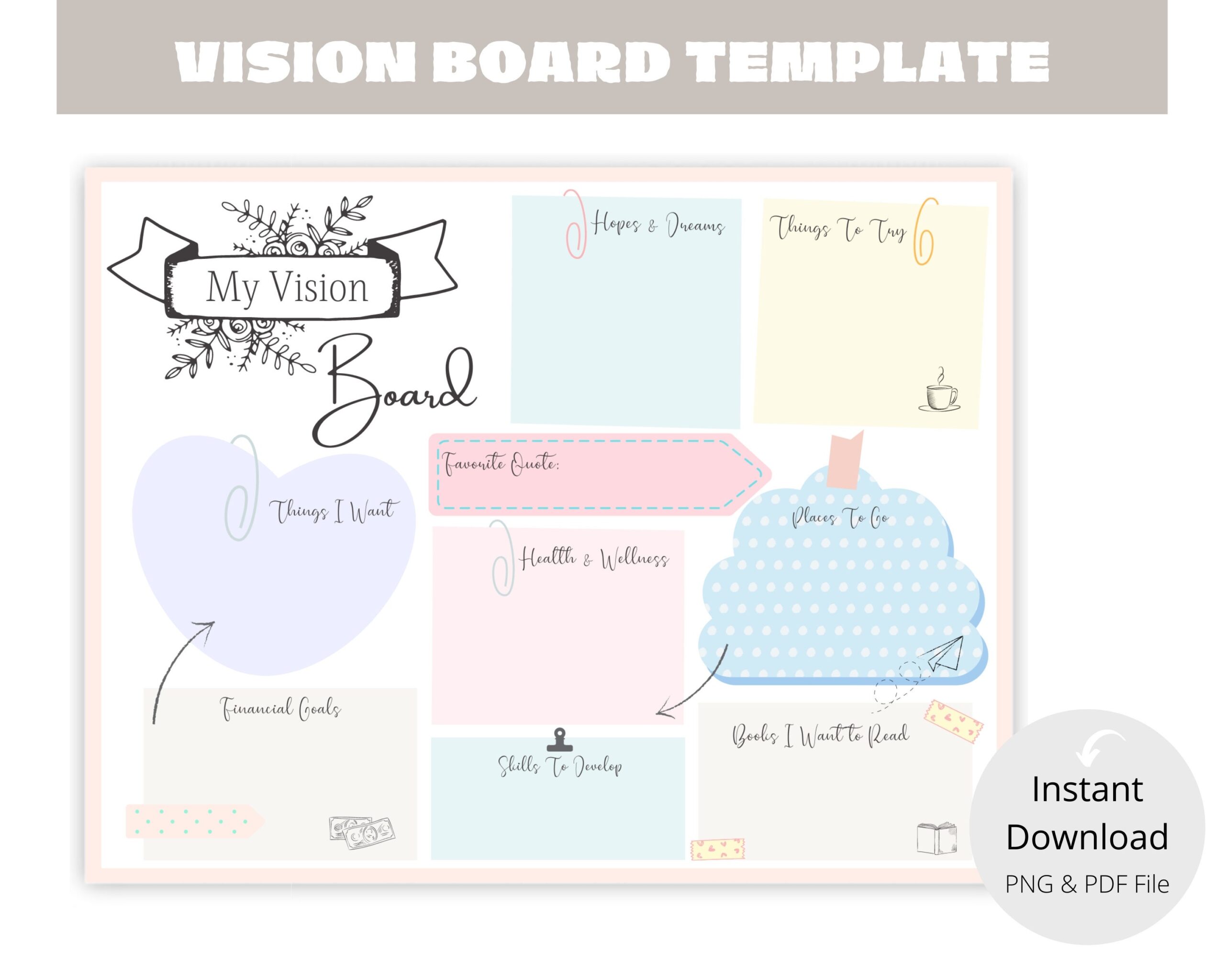 vision board templates printable