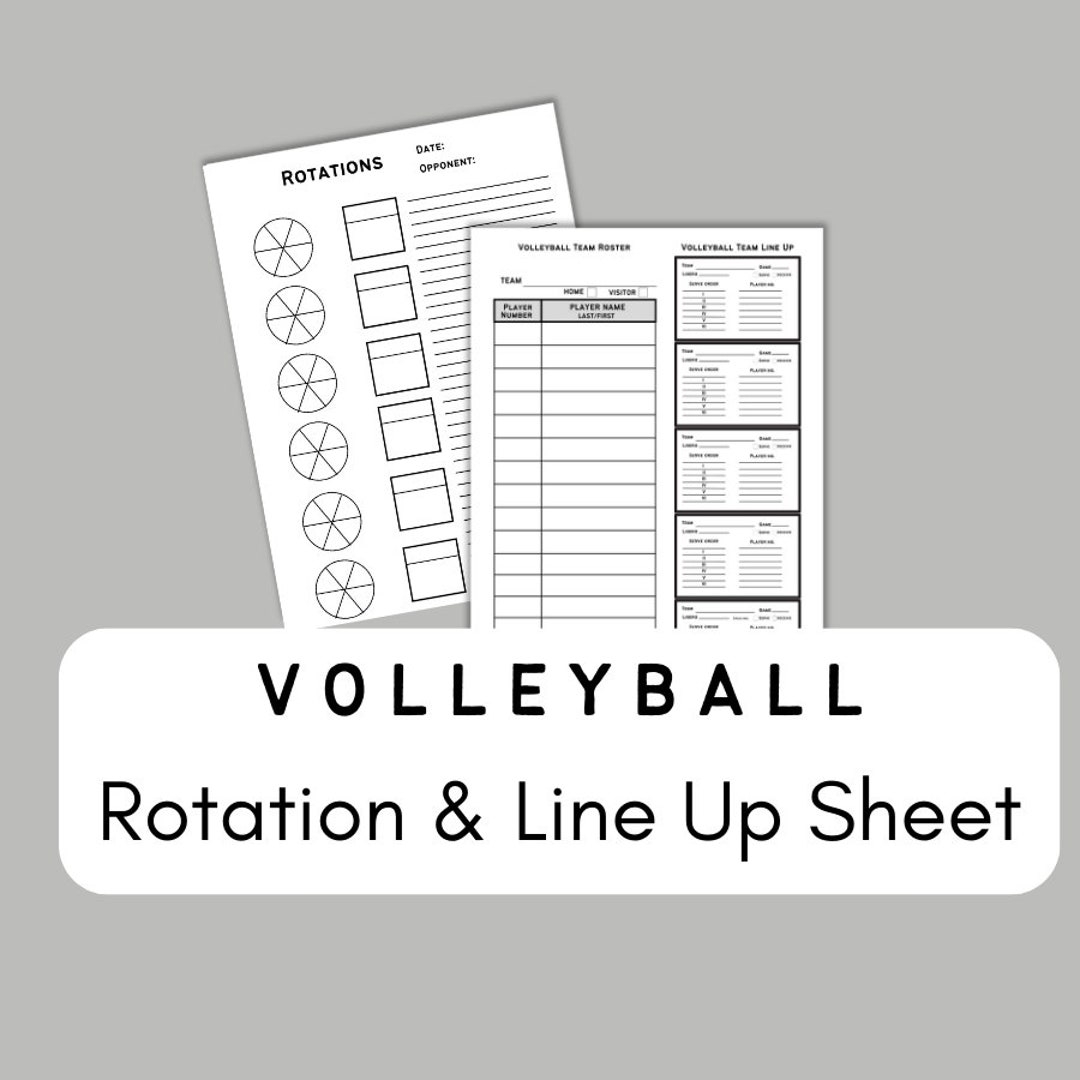 printable volleyball lineup sheet template