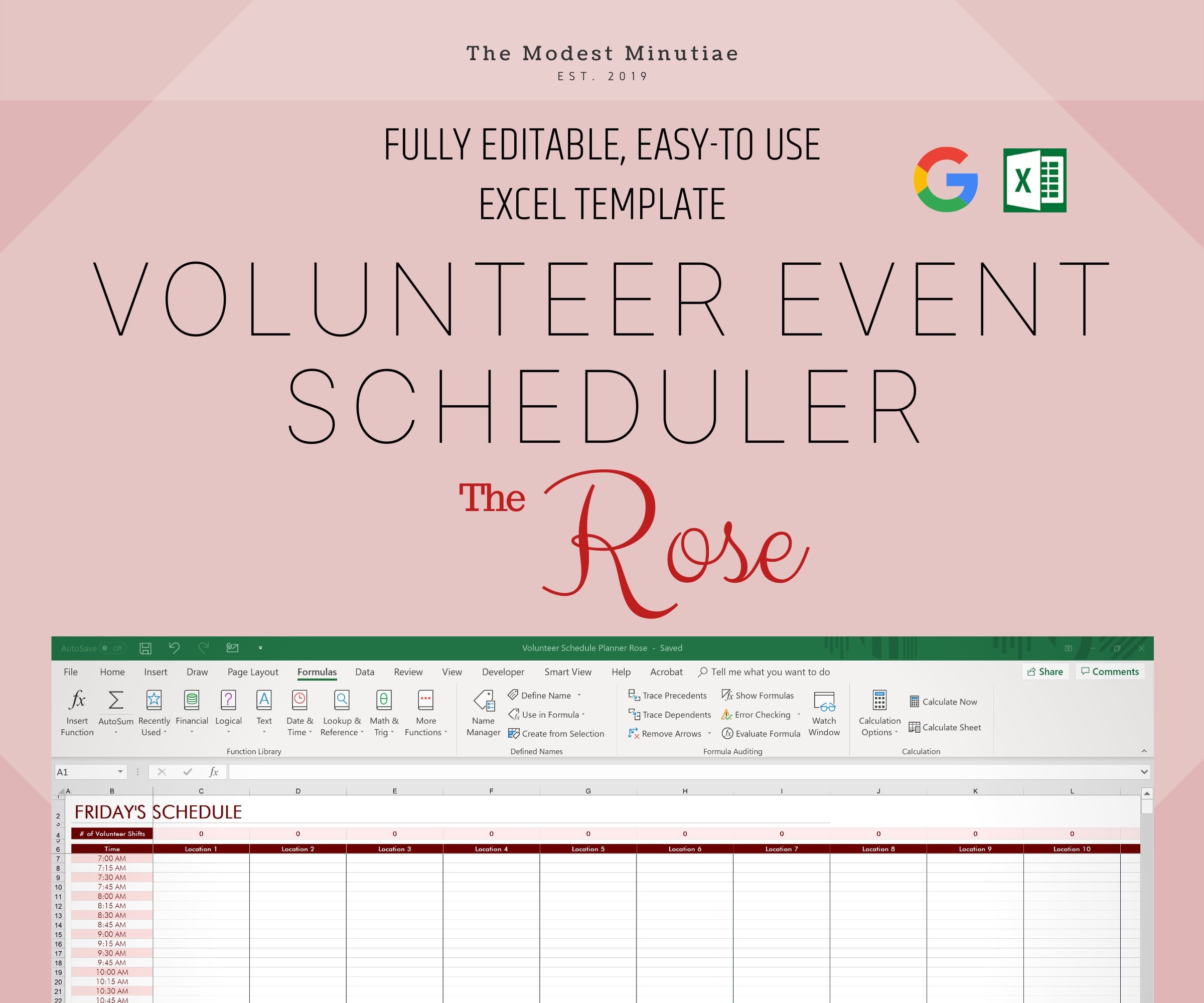 volunteer schedule template