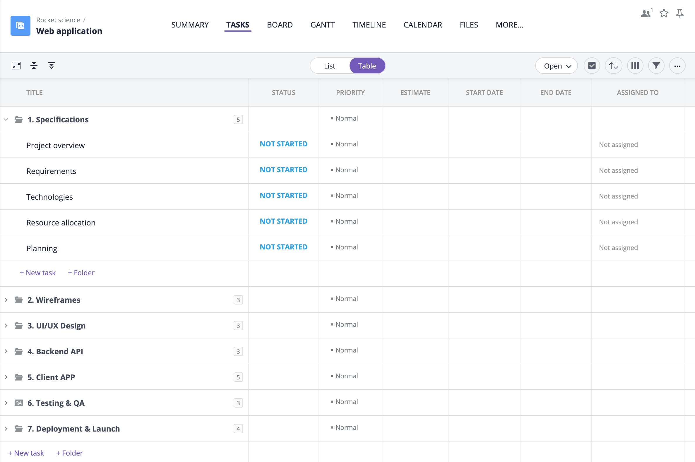 web development plan template