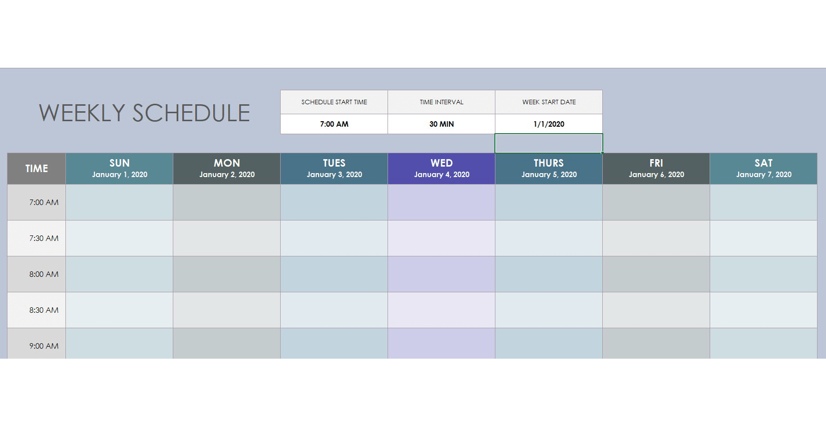 Weekly Schedule Template Excel Templates