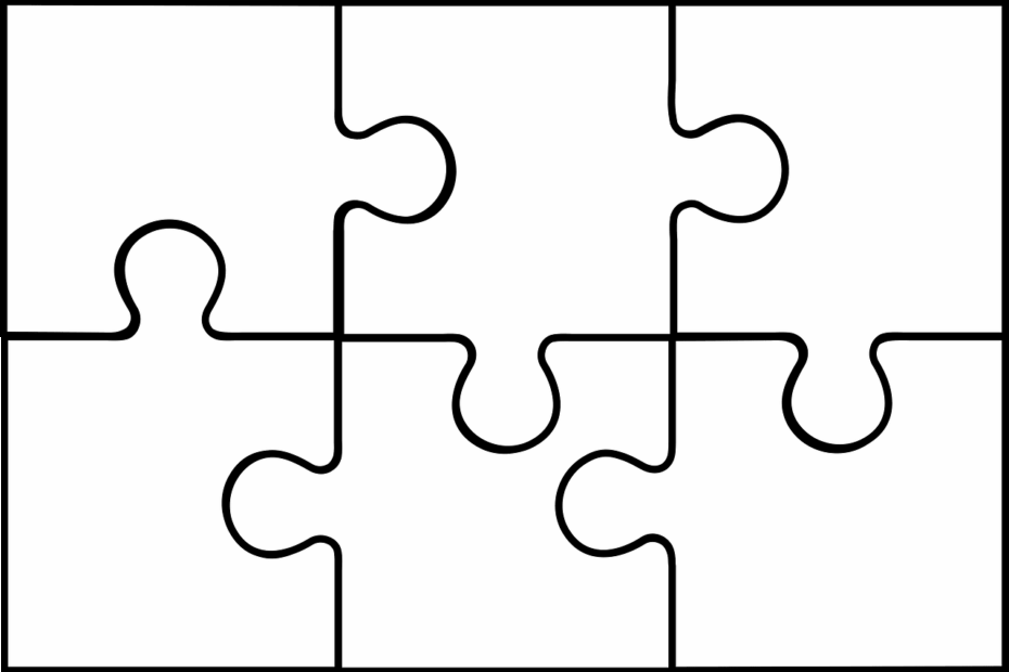 White Jigsaw Puzzle Of 6 Pieces Free Vector Clipart Images On