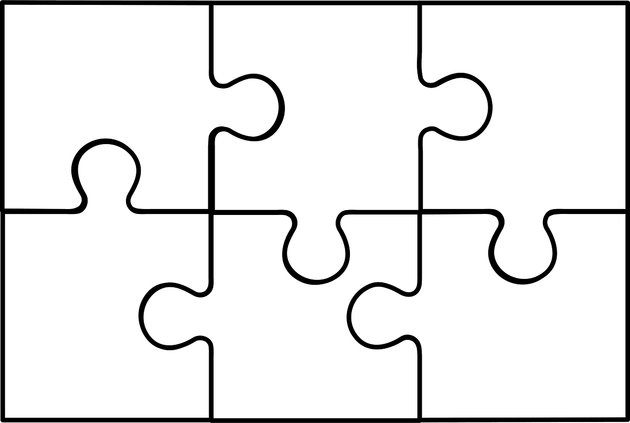 White Jigsaw Puzzle Of 6 Pieces Free Vector Clipart Images On Creazilla