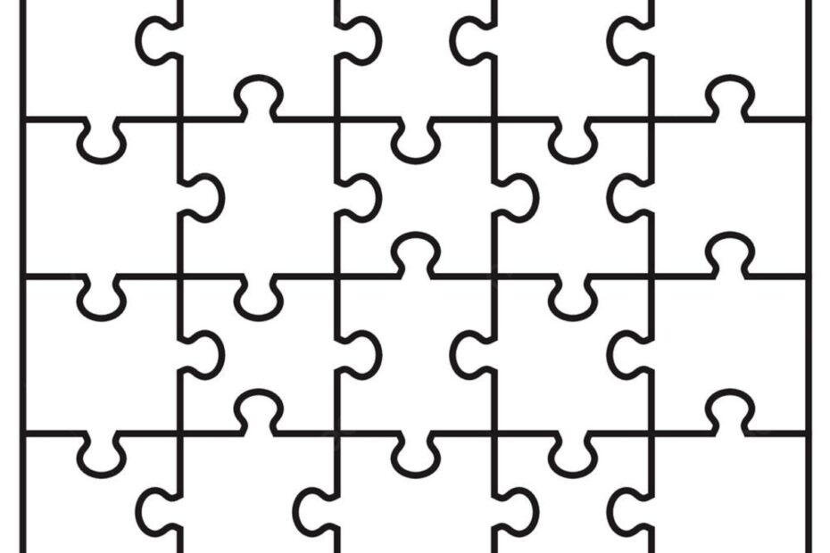 White Jigsaw Puzzle Template Design Background Print Tile Part Background Image And Wallpaper For Free Download