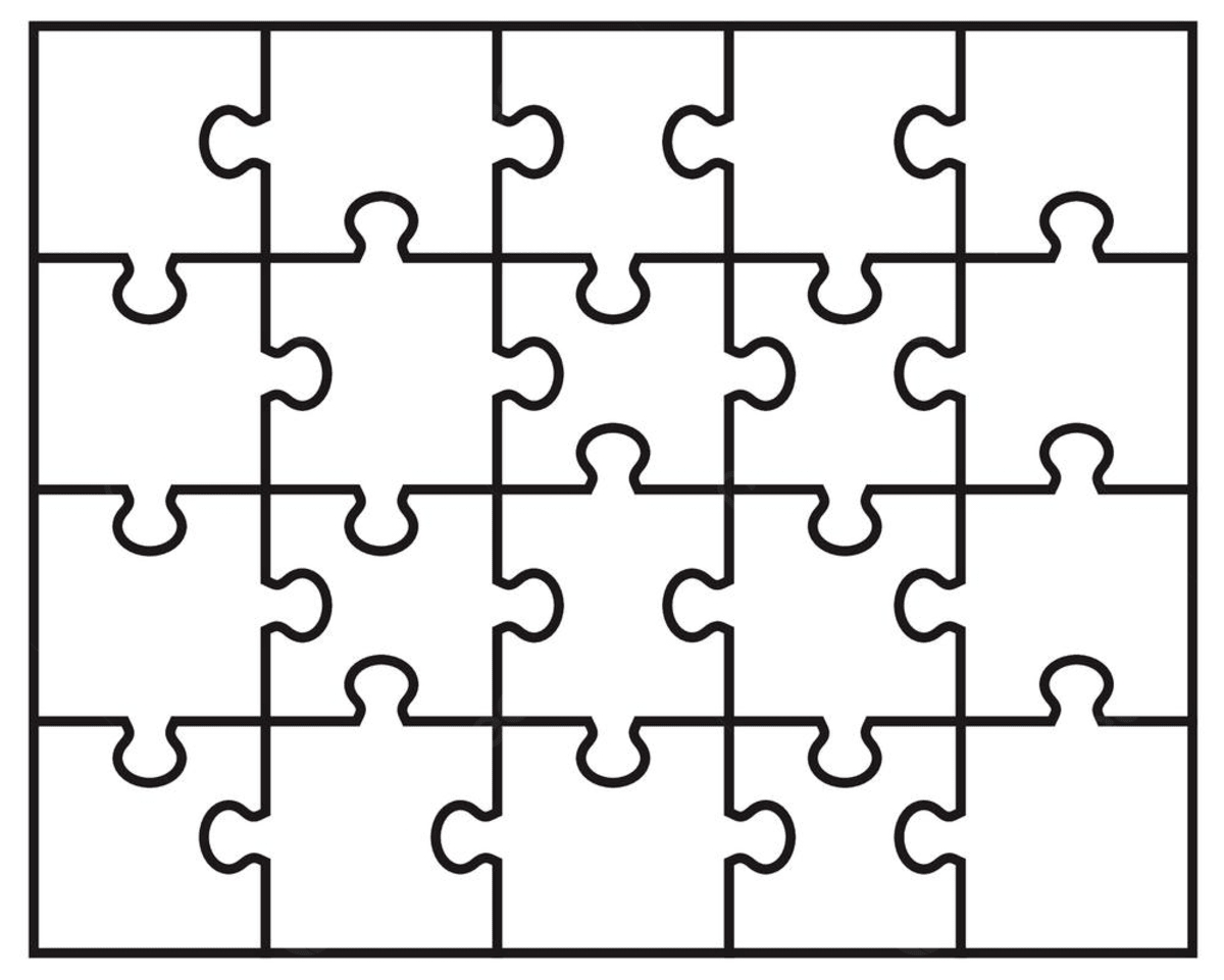 White Jigsaw Puzzle Template Design Background Print Tile Part Background Image And Wallpaper For Free Download