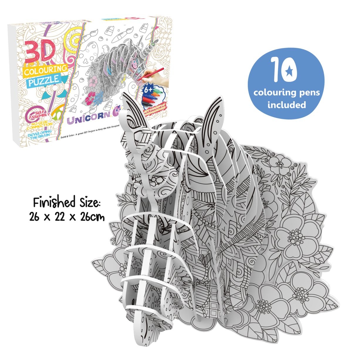 Wholesale Color Your Own Unicorn Home Decorate Wall Hanging 3D Puzzle Educational Toys Manufacturer And Supplier Nosto