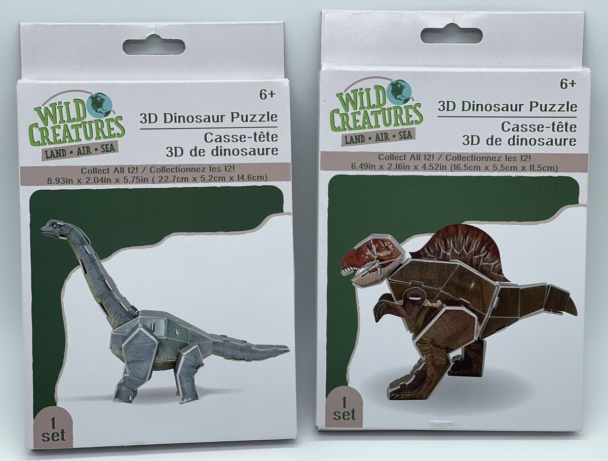 Wild Creatures 3D Dinosaur Puzzles Cardboard Construction Set Of 2 EBay