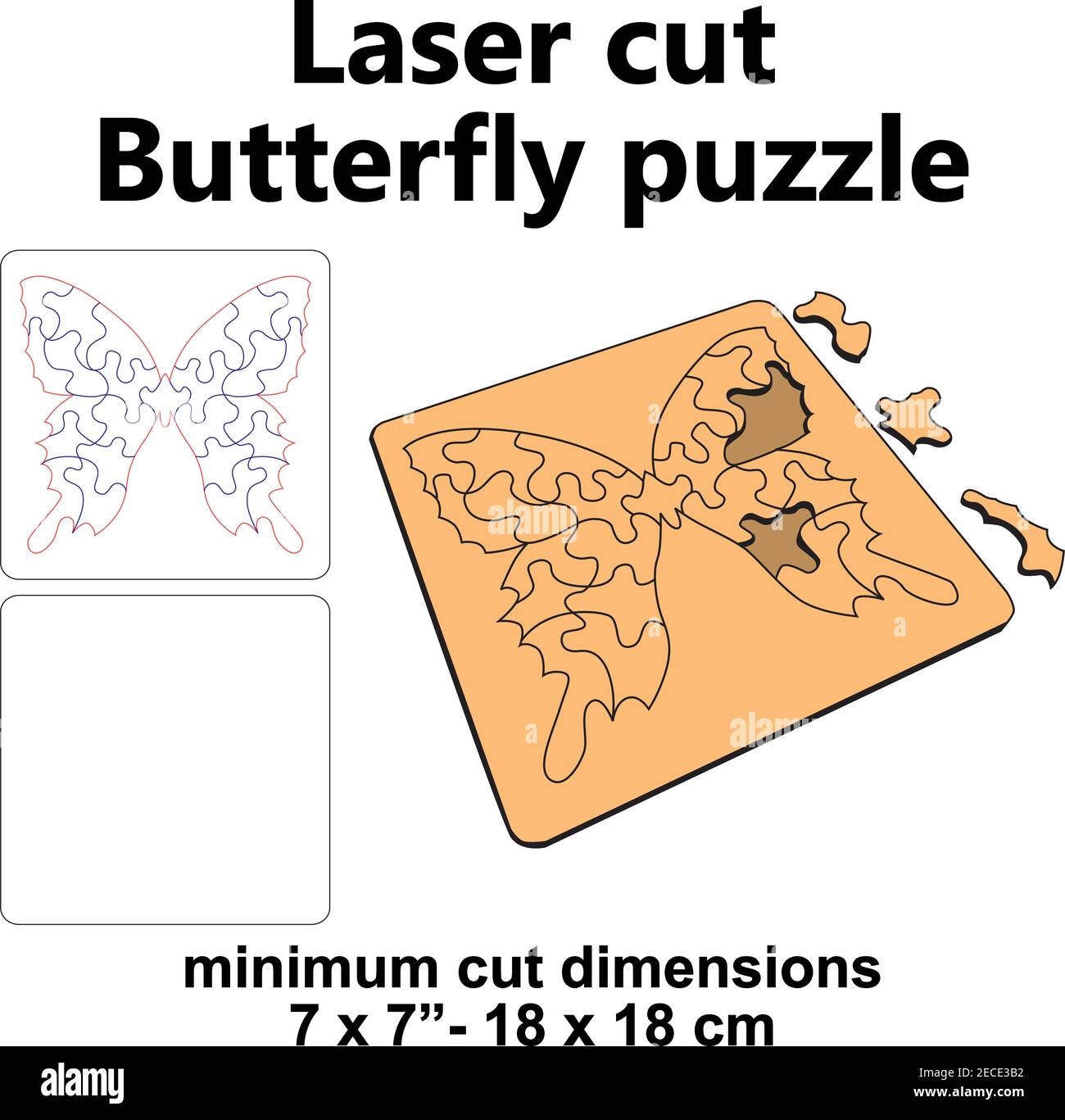Wooden Puzzle Template Stock Vector Images Alamy