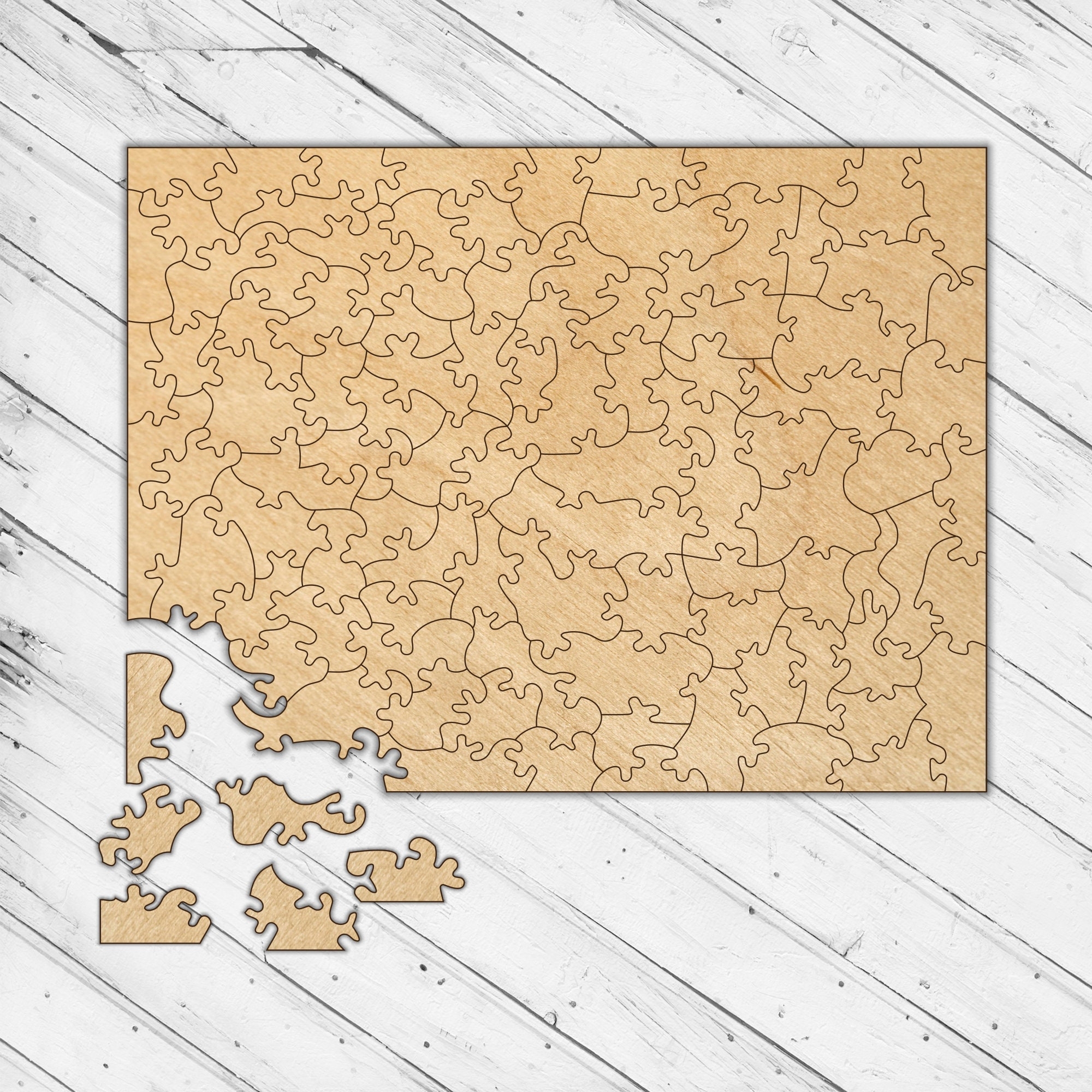 Wooden Victorian Irreguler Puzzle Jigsaw Laser Cut Dxf Glowforge Svg Pattern Template Digital Vector File Etsy