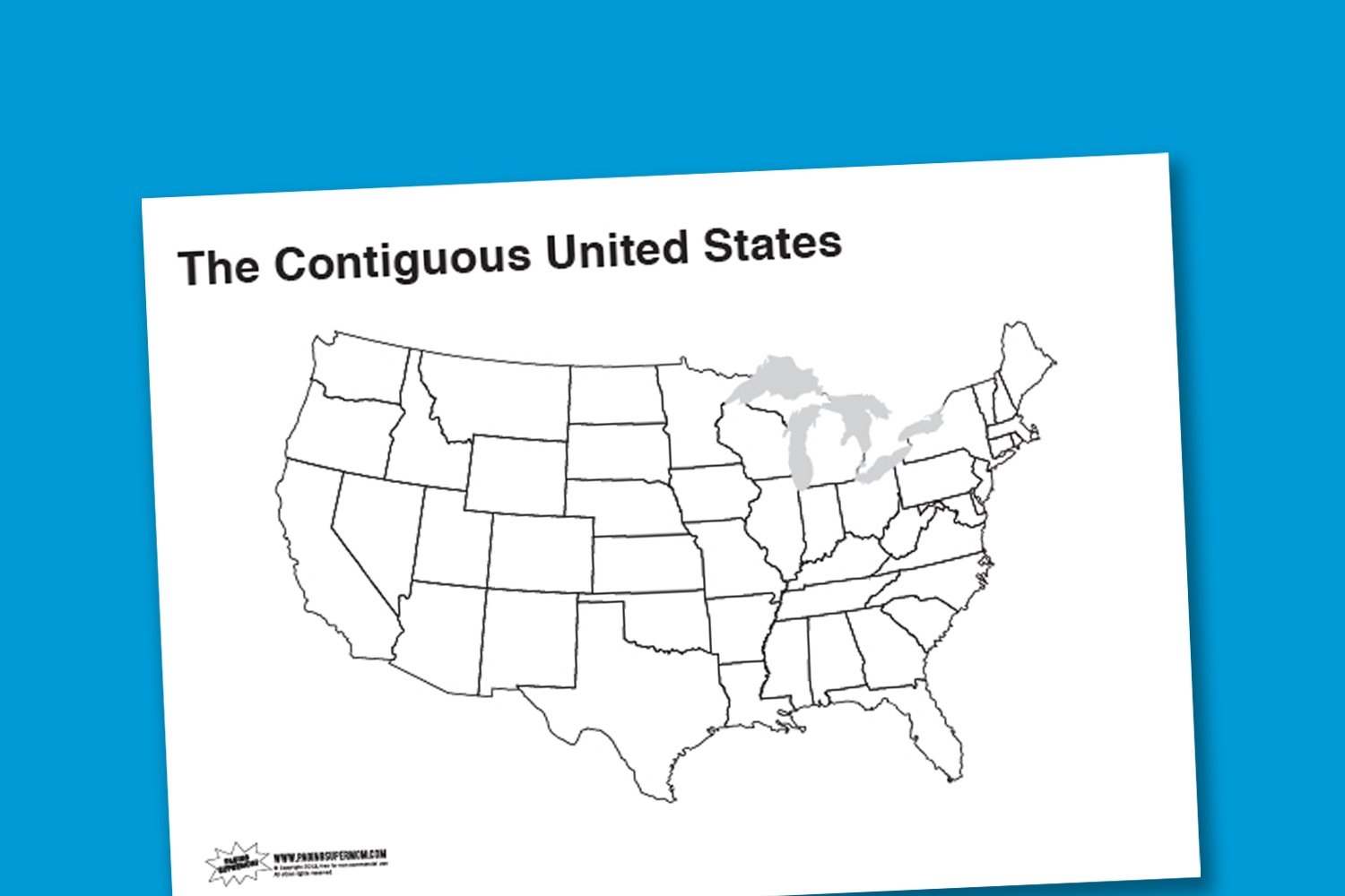 map of usa worksheet