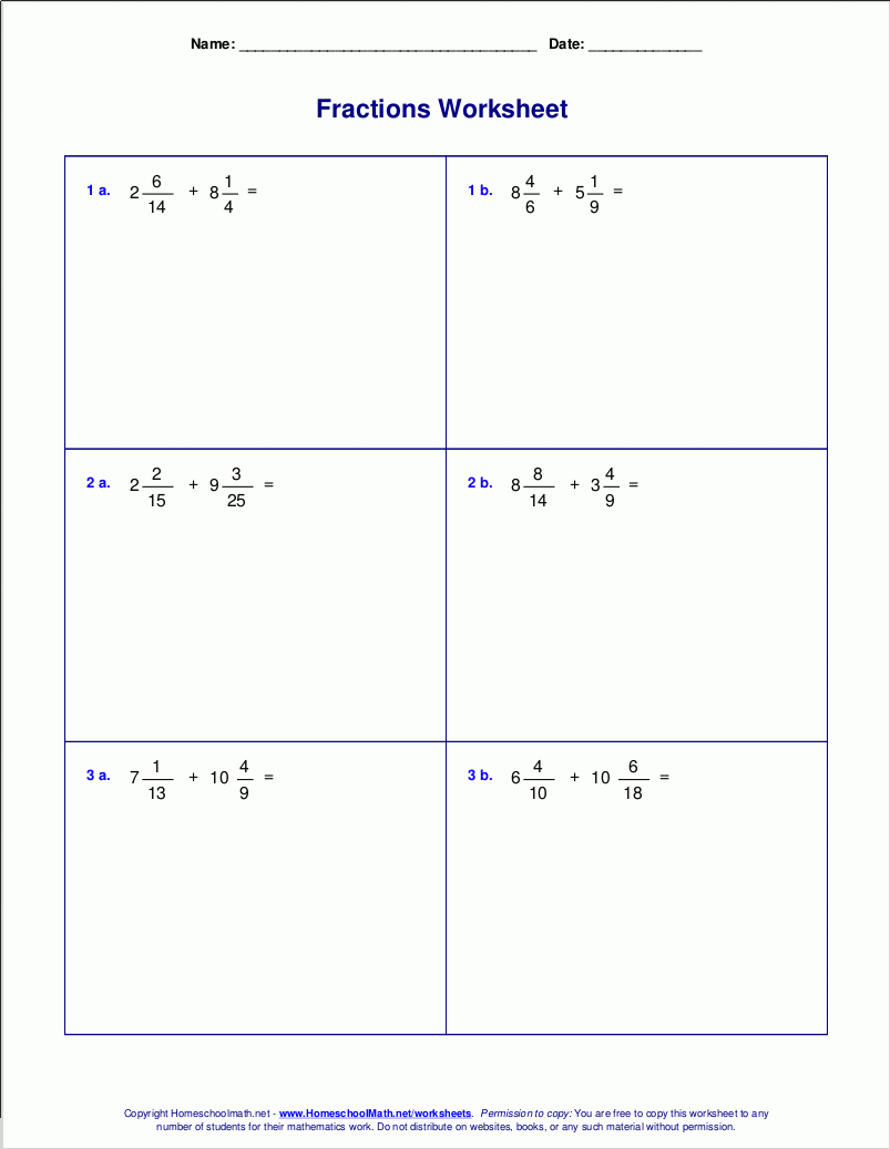 Worksheets For Fraction Addition Worksheets Library