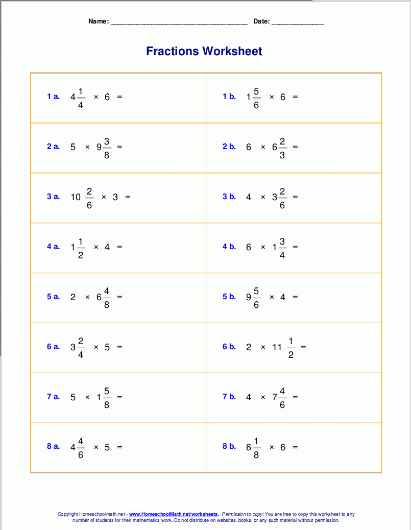 mixed multiplication worksheets