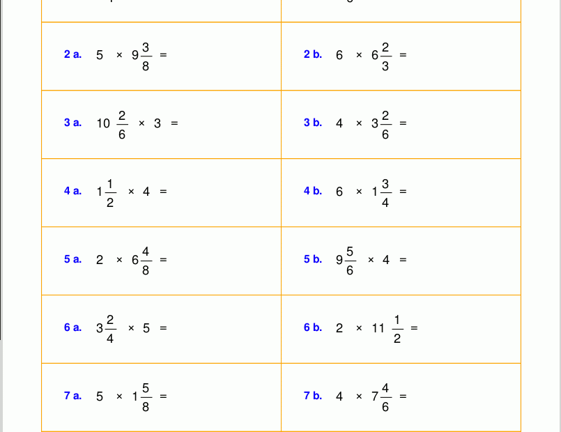 Worksheets For Fraction Multiplication