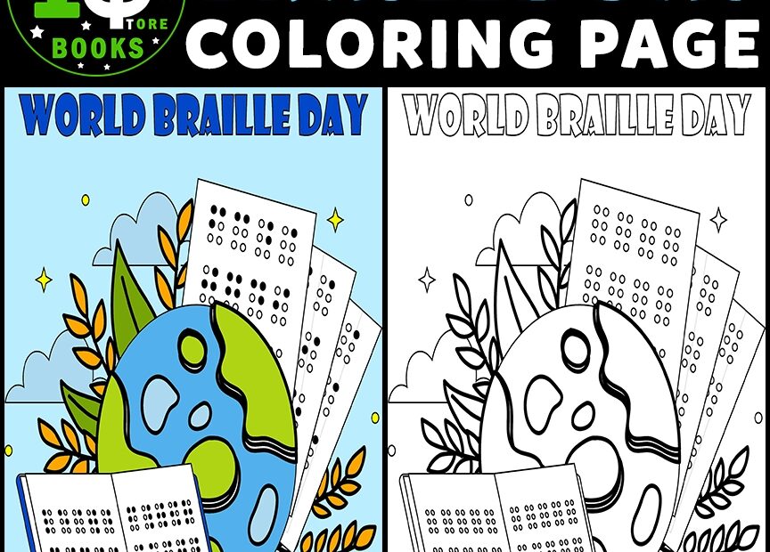 World Braille Day Coloring Page 04 January Holiday Coloring Sheet Made By Teachers