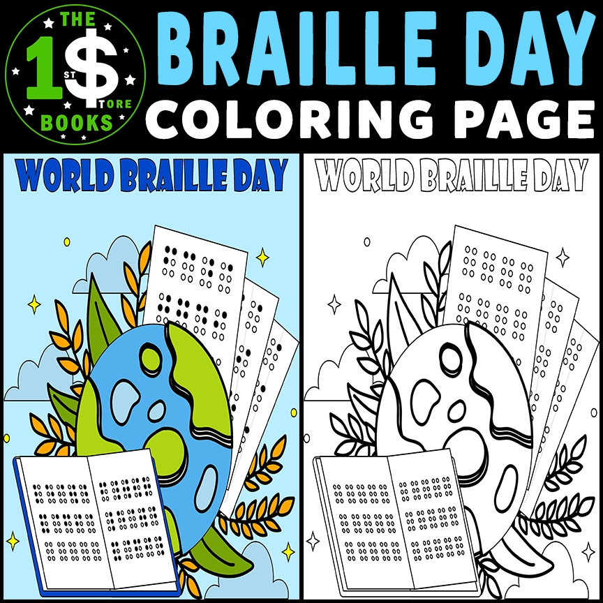 World Braille Day Coloring Page 04 January Holiday Coloring Sheet Made By Teachers