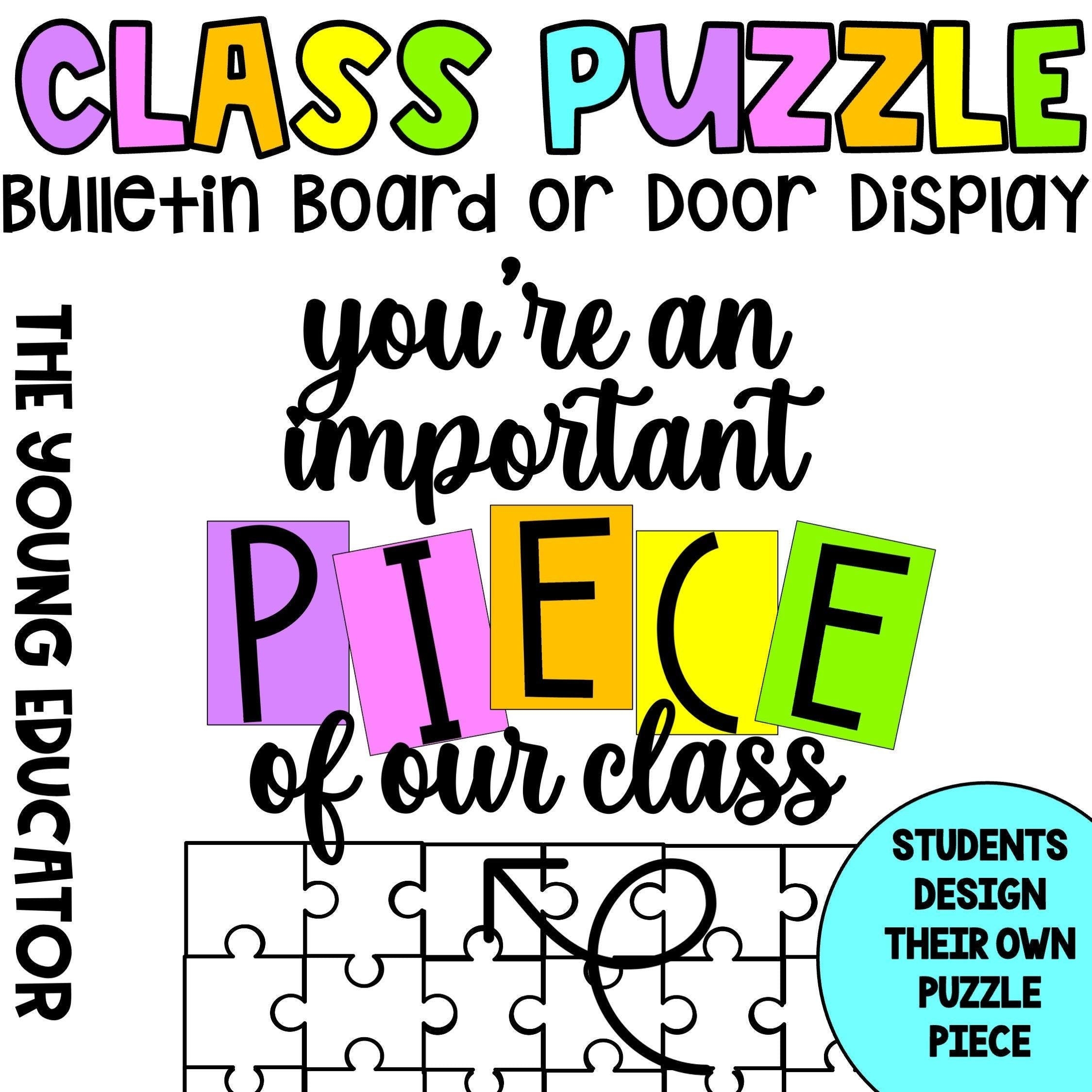 You re An Important Piece Of Our Class Puzzle Door bulletin Board Display Etsy