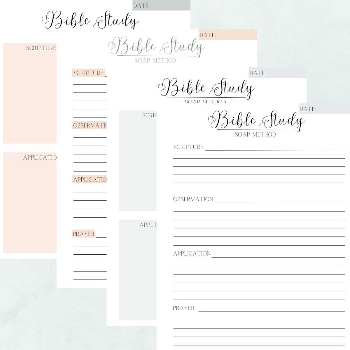 free printable bible study templates