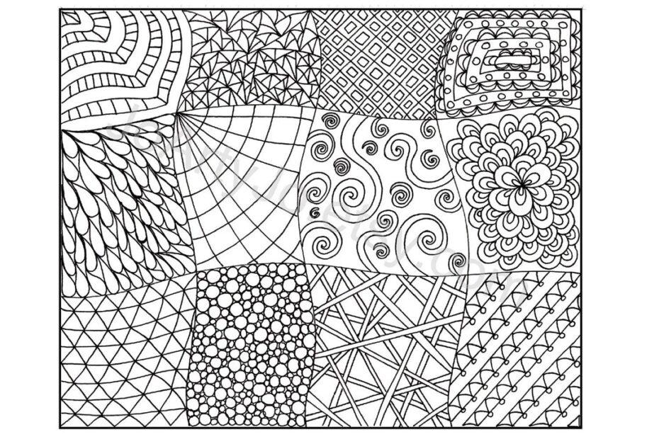 Zendoodle Coloring Page Printable PDF Zentangle Inspired Page 11 Etsy