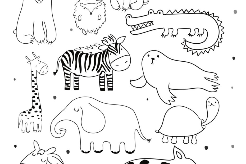 Zoo Animal Coloring Page For Kids Printable Coloring Page Zoo Themed Coloring Printable Coloring Page animal Printable To Color Coloring Etsy