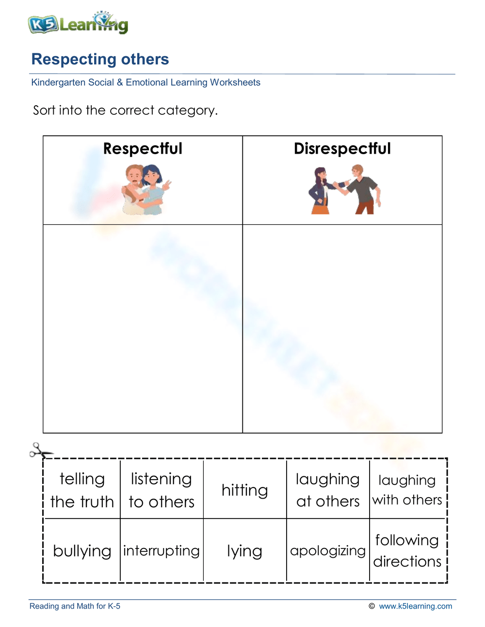 1st Grade Social Skills Worksheets Worksheetzone