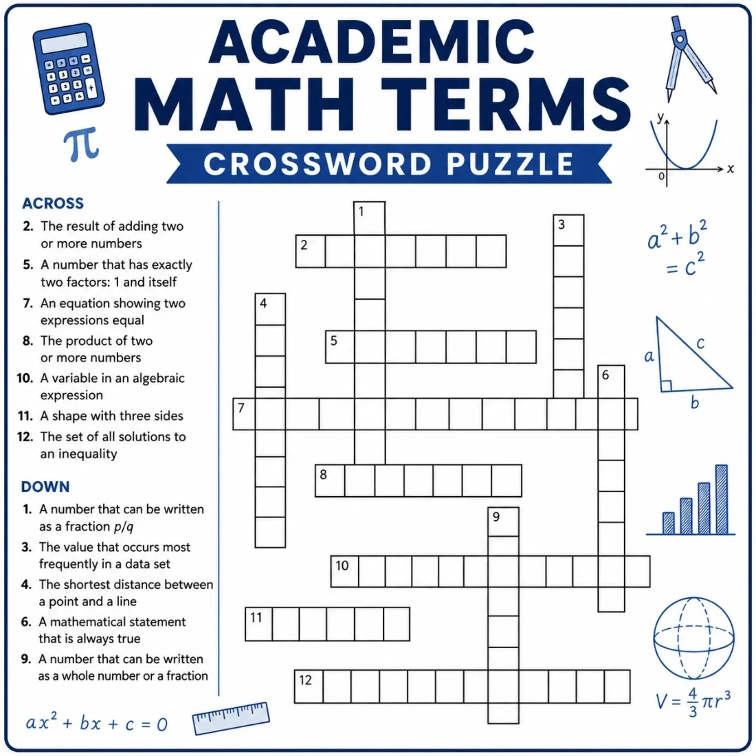 math crossword puzzles math crossword puzzles
