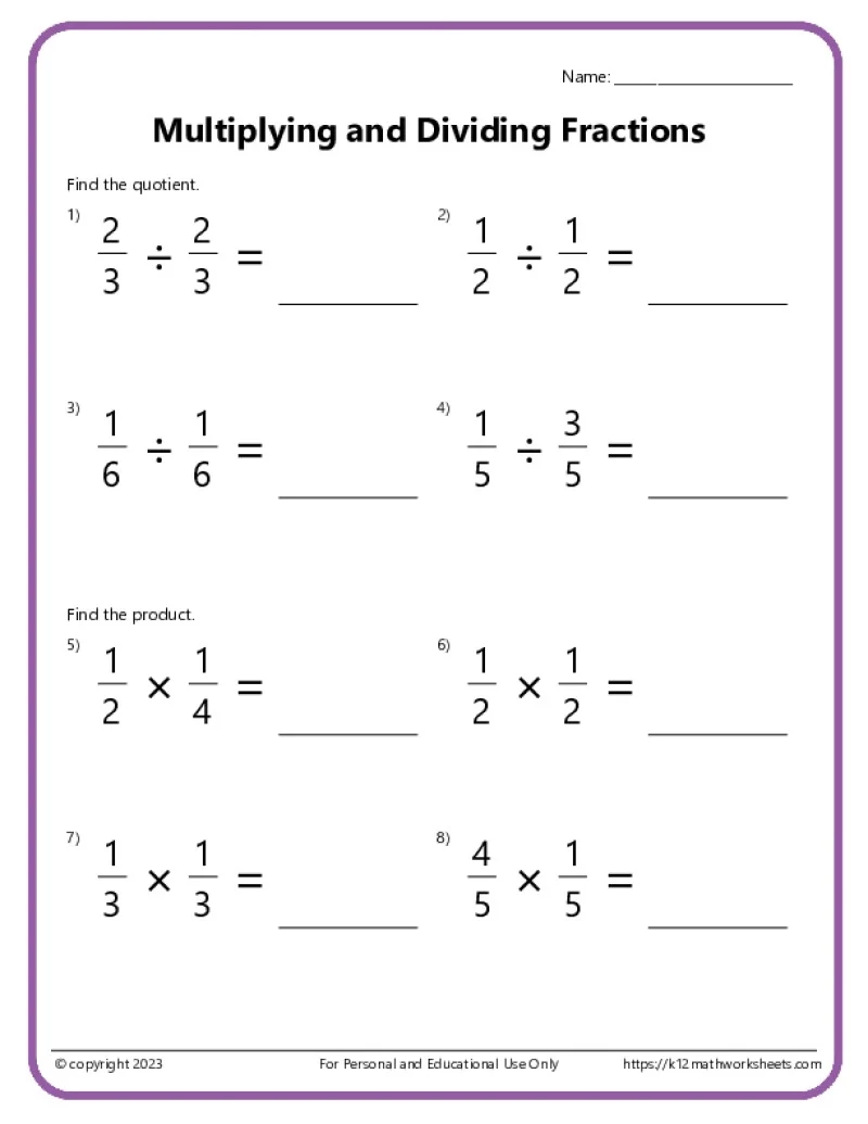 fraction as division worksheet fraction as division worksheet