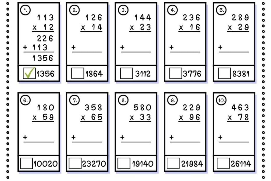 Free 2 Digit By 3 Digit Multiplication Worksheets Teach Prints