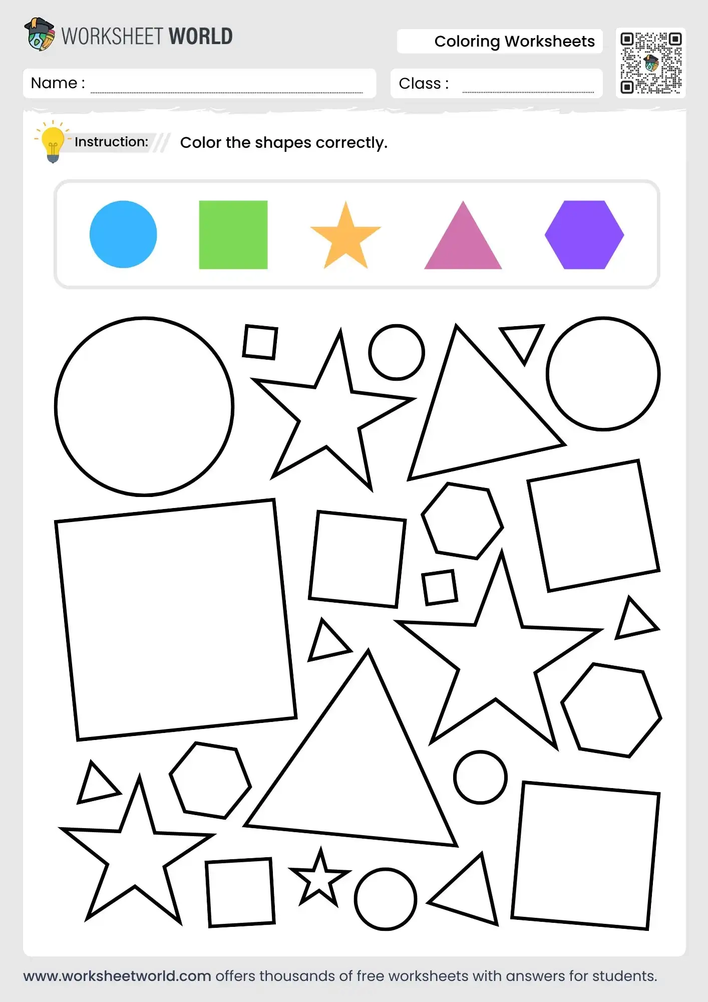 Free Colours And Shapes Worksheet For Preschool To Grade 1 Worksheet World
