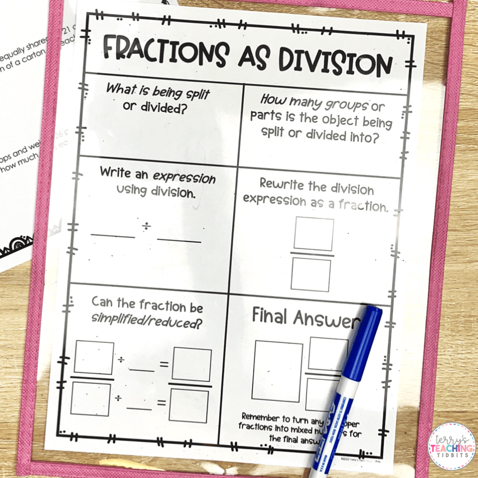 Free Template For Fractions As Division Terry s Teaching Tidbits Free Template For Fractions As Division Terry s Teaching Tidbits