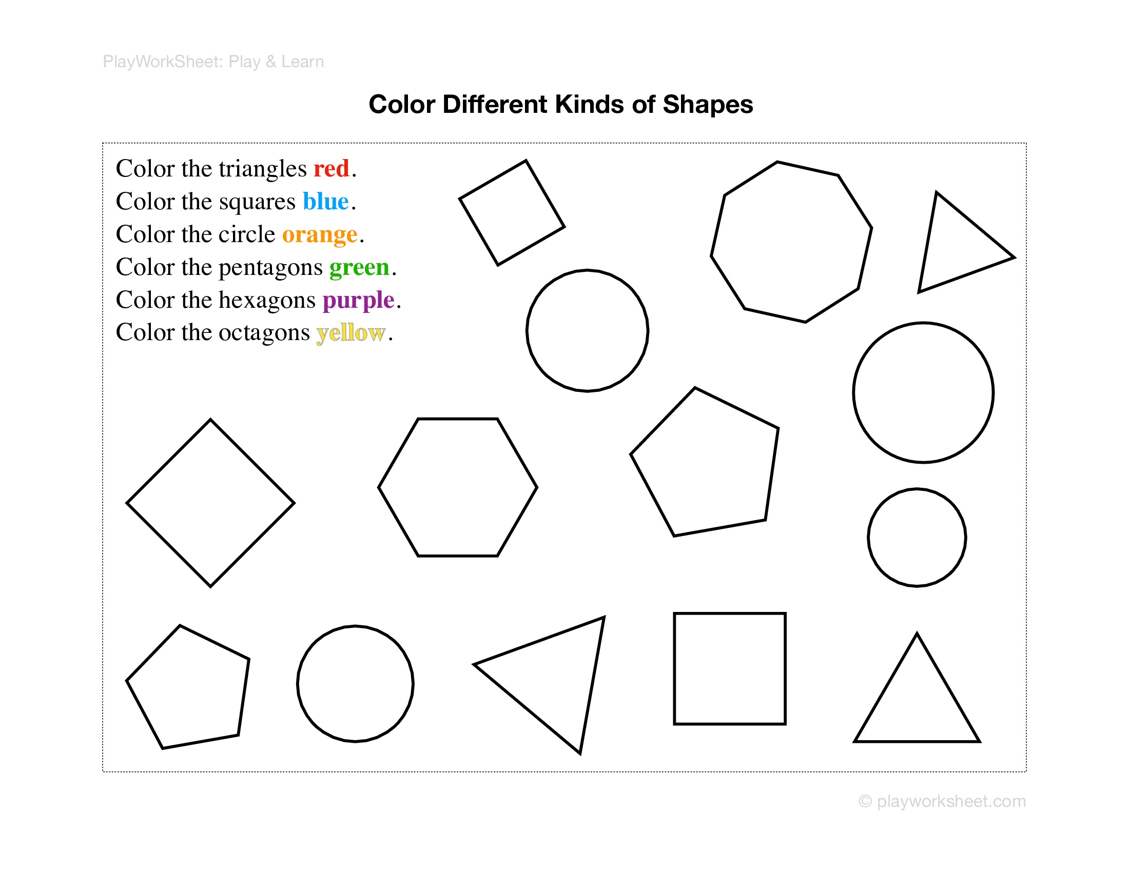 Shape Recognition And Coloring Free Printables For Kids